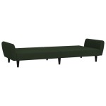 vidaXL Canapea extensibilă cu 2 locuri, verde închis, catifea