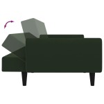 vidaXL Canapea extensibilă cu 2 locuri, verde închis, catifea