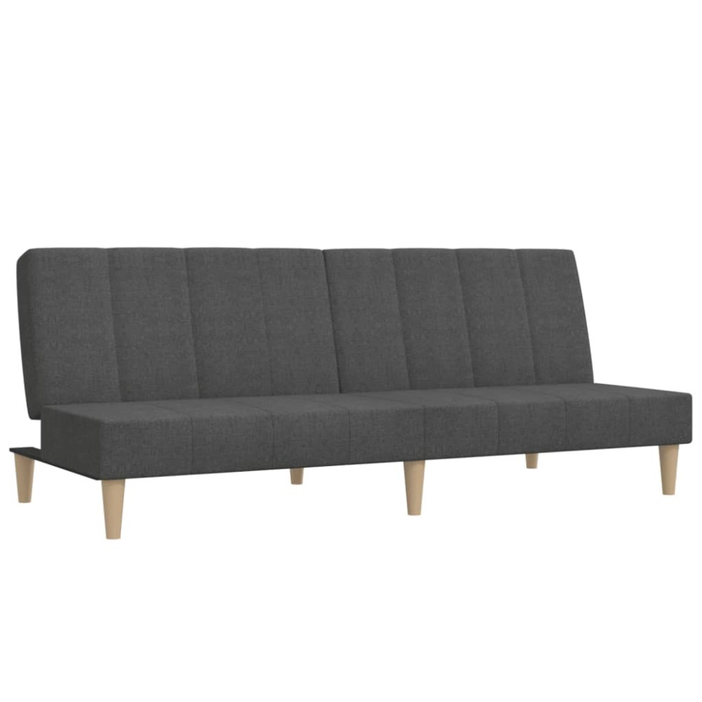 vidaXL Canapea extensibilă cu 2 locuri, gri închis, textil