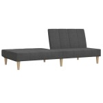 vidaXL Canapea extensibilă cu 2 locuri, gri închis, textil