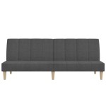 vidaXL Canapea extensibilă cu 2 locuri, gri închis, textil