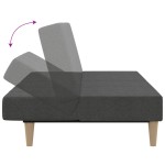 vidaXL Canapea extensibilă cu 2 locuri, gri închis, textil