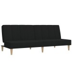 vidaXL Canapea extensibilă cu 2 locuri, negru, material textil