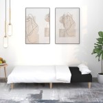 vidaXL Canapea extensibilă cu 2 locuri, negru, material textil