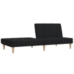 vidaXL Canapea extensibilă cu 2 locuri, negru, material textil