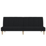 vidaXL Canapea extensibilă cu 2 locuri, negru, material textil