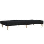vidaXL Canapea extensibilă cu 2 locuri, negru, material textil