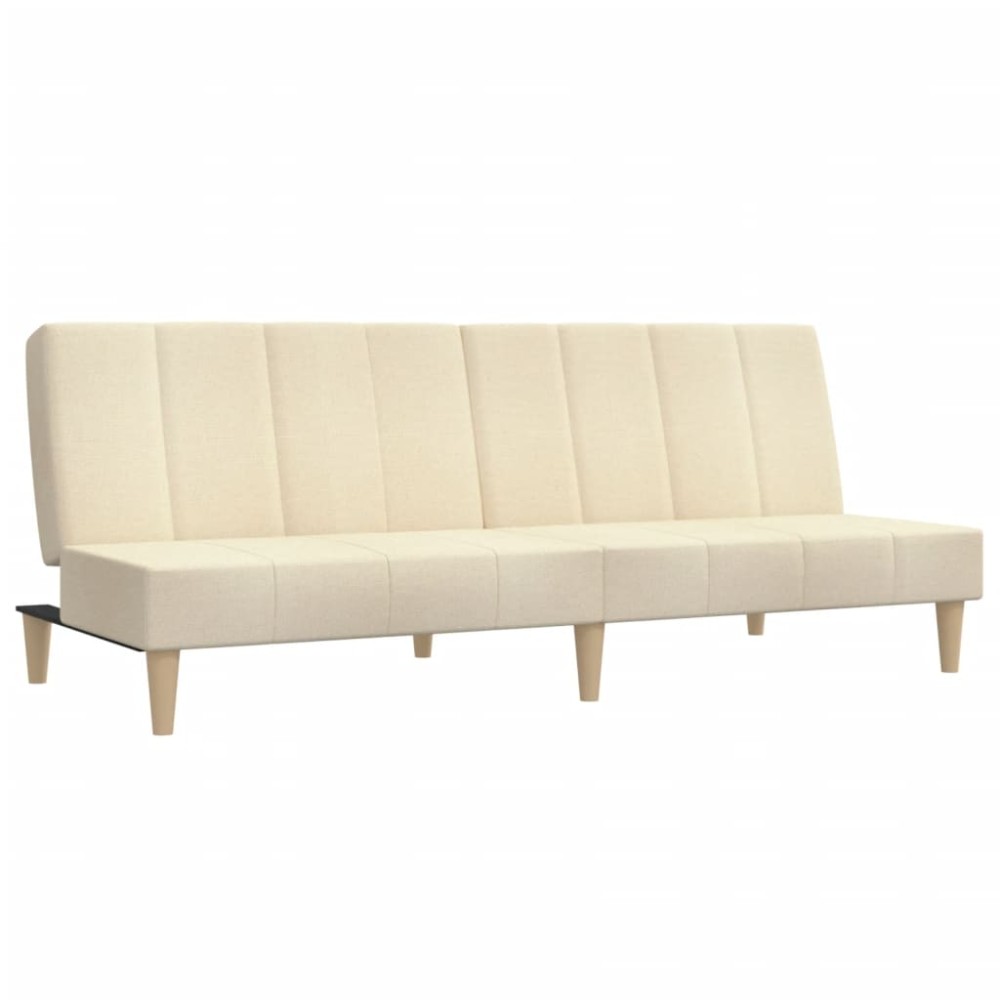 vidaXL Canapea extensibilă cu 2 locuri, crem, material textil