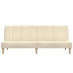 vidaXL Canapea extensibilă cu 2 locuri, crem, material textil vidaXL Canapea extensibilă cu 2 locuri, crem, material textil