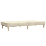vidaXL Canapea extensibilă cu 2 locuri, crem, material textil vidaXL Canapea extensibilă cu 2 locuri, crem, material textil