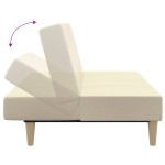 vidaXL Canapea extensibilă cu 2 locuri, crem, material textil vidaXL Canapea extensibilă cu 2 locuri, crem, material textil