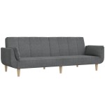 vidaXL Canapea extensibilă cu 2 locuri, 2 perne, gri deschis, textil vidaXL Canapea extensibilă cu 2 locuri, 2 perne, gri deschis, textil