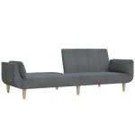 vidaXL Canapea extensibilă cu 2 locuri, 2 perne, gri deschis, textil vidaXL Canapea extensibilă cu 2 locuri, 2 perne, gri deschis, textil