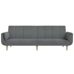vidaXL Canapea extensibilă cu 2 locuri, 2 perne, gri deschis, textil vidaXL Canapea extensibilă cu 2 locuri, 2 perne, gri deschis, textil