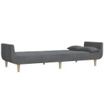 vidaXL Canapea extensibilă cu 2 locuri, 2 perne, gri deschis, textil vidaXL Canapea extensibilă cu 2 locuri, 2 perne, gri deschis, textil