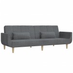 vidaXL Canapea extensibilă cu 2 locuri, 2 perne, gri deschis, textil vidaXL Canapea extensibilă cu 2 locuri, 2 perne, gri deschis, textil