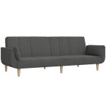 vidaXL Canapea extensibilă cu 2 locuri, 2 perne, gri închis, textil vidaXL Canapea extensibilă cu 2 locuri, 2 perne, gri închis, textil