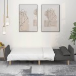 vidaXL Canapea extensibilă cu 2 locuri, 2 perne, gri închis, textil vidaXL Canapea extensibilă cu 2 locuri, 2 perne, gri închis, textil