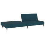 vidaXL Canapea extensibilă cu 2 locuri, albastru, catifea vidaXL Canapea extensibilă cu 2 locuri, albastru, catifea