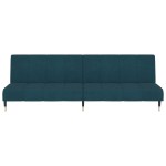 vidaXL Canapea extensibilă cu 2 locuri, albastru, catifea vidaXL Canapea extensibilă cu 2 locuri, albastru, catifea