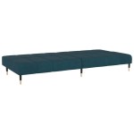 vidaXL Canapea extensibilă cu 2 locuri, albastru, catifea vidaXL Canapea extensibilă cu 2 locuri, albastru, catifea