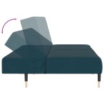 vidaXL Canapea extensibilă cu 2 locuri, albastru, catifea vidaXL Canapea extensibilă cu 2 locuri, albastru, catifea
