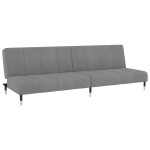 vidaXL Canapea extensibilă cu 2 locuri, gri deschis, catifea