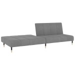 vidaXL Canapea extensibilă cu 2 locuri, gri deschis, catifea
