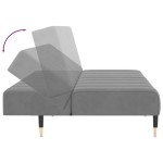 vidaXL Canapea extensibilă cu 2 locuri, gri deschis, catifea