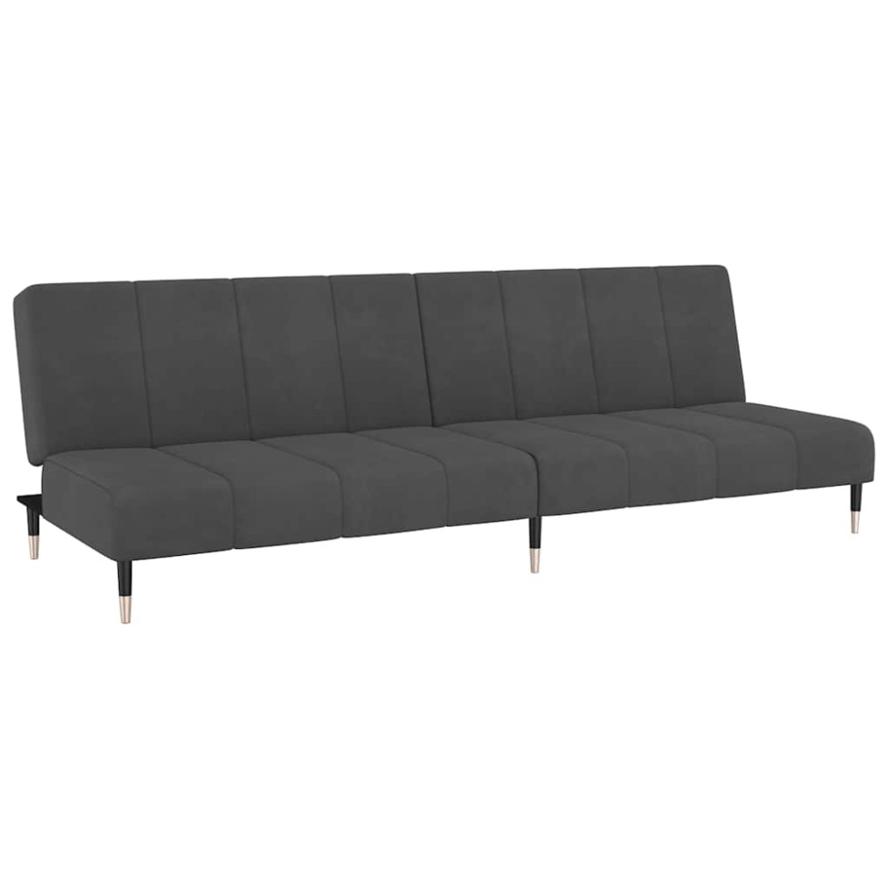vidaXL Canapea extensibilă cu 2 locuri, gri închis, catifea