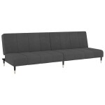 vidaXL Canapea extensibilă cu 2 locuri, gri închis, catifea
