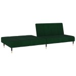 vidaXL Canapea extensibilă cu 2 locuri, verde închis, catifea