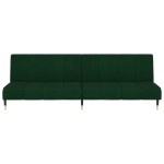 vidaXL Canapea extensibilă cu 2 locuri, verde închis, catifea