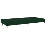 vidaXL Canapea extensibilă cu 2 locuri, verde închis, catifea