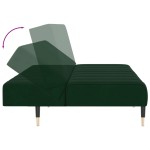 vidaXL Canapea extensibilă cu 2 locuri, verde închis, catifea