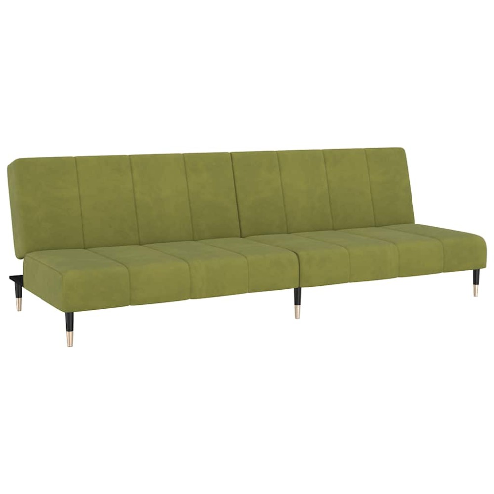 vidaXL Canapea extensibilă cu 2 locuri, verde deschis, catifea