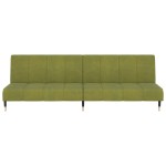 vidaXL Canapea extensibilă cu 2 locuri, verde deschis, catifea