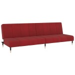 vidaXL Canapea extensibilă cu 2 locuri, roșu vin, catifea vidaXL Canapea extensibilă cu 2 locuri, roșu vin, catifea