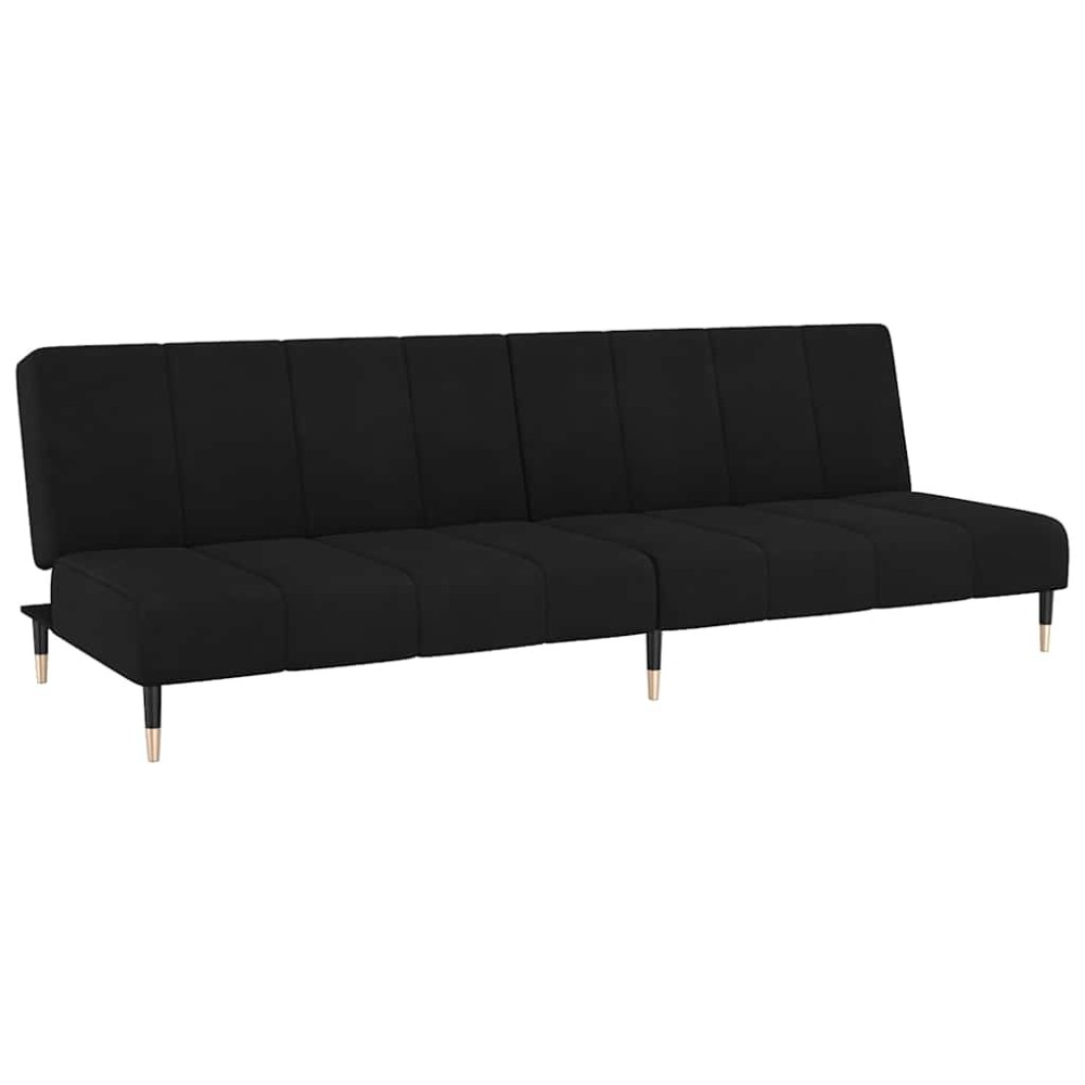 vidaXL Canapea extensibilă cu 2 locuri, negru, catifea