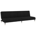 vidaXL Canapea extensibilă cu 2 locuri, negru, catifea