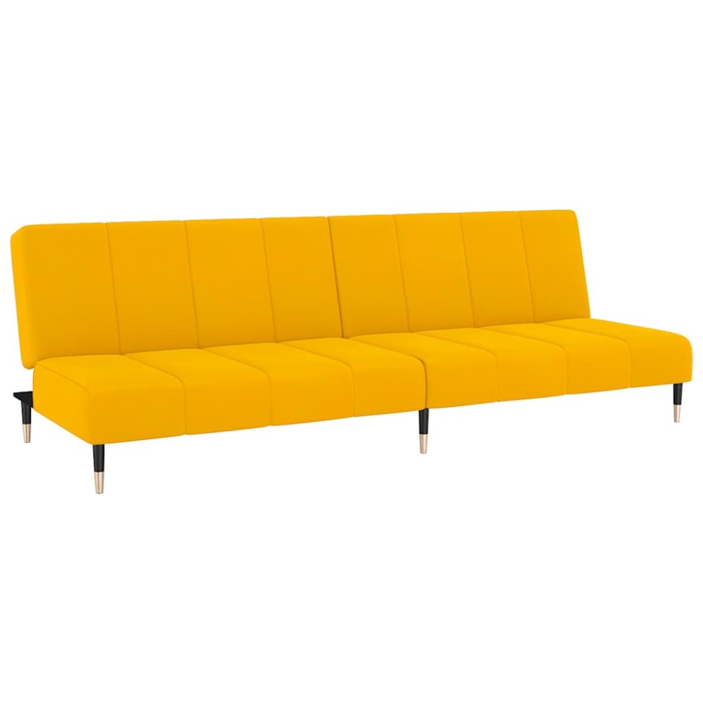 vidaXL Canapea extensibilă cu 2 locuri, galben, catifea