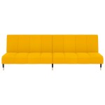 vidaXL Canapea extensibilă cu 2 locuri, galben, catifea