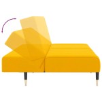 vidaXL Canapea extensibilă cu 2 locuri, galben, catifea