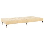vidaXL Canapea extensibilă cu 2 locuri, crem, catifea vidaXL Canapea extensibilă cu 2 locuri, crem, catifea
