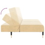 vidaXL Canapea extensibilă cu 2 locuri, crem, catifea vidaXL Canapea extensibilă cu 2 locuri, crem, catifea