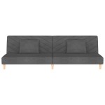 vidaXL Canapea extensibilă cu 2 locuri, 2 perne, gri închis, textil vidaXL Canapea extensibilă cu 2 locuri, 2 perne, gri închis, textil