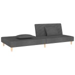 vidaXL Canapea extensibilă cu 2 locuri, 2 perne, gri închis, textil vidaXL Canapea extensibilă cu 2 locuri, 2 perne, gri închis, textil