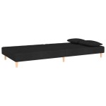 vidaXL Canapea extensibilă cu 2 locuri, 2 perne, negru, textil vidaXL Canapea extensibilă cu 2 locuri, 2 perne, negru, textil