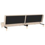 vidaXL Canapea extensibilă cu 2 locuri, 2 perne, crem, textil vidaXL Canapea extensibilă cu 2 locuri, 2 perne, crem, textil