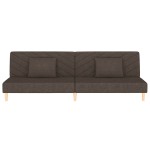 vidaXL Canapea extensibilă cu 2 locuri, 2 perne, maro, textil vidaXL Canapea extensibilă cu 2 locuri, 2 perne, maro, textil
